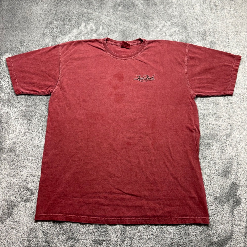 Comfort Colors T-Shirt Mens L Red Fair Laid-Back Clearwater Beach Graphic Tee
